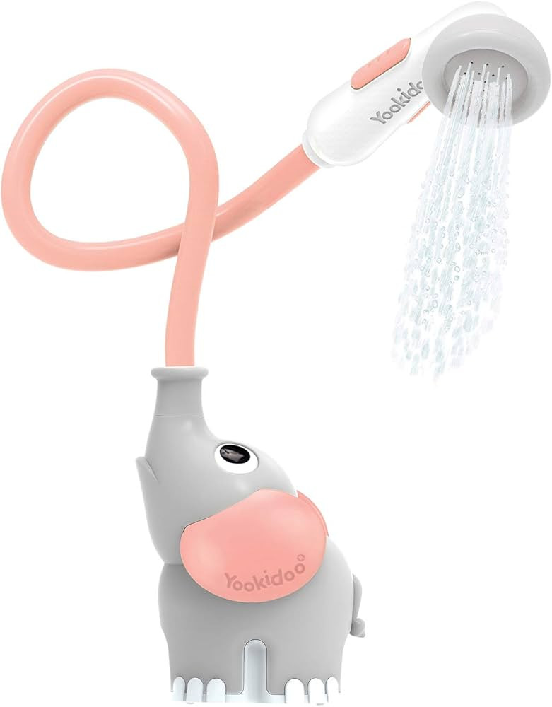 Yookidoo Baby Bath Shower Head - Elephant Water Pump with Trunk Spout Rinser - Control Water Flow... | Amazon (US)