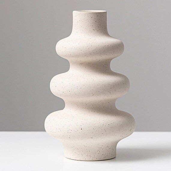 Nordic Ceramic Vase Flower Vase Beige Vase Minimalist Decor - Etsy | Etsy (US)