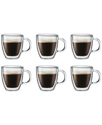 Bistro 10-Oz. Double-Wall Glass Mug, Set of 6 | Macy's