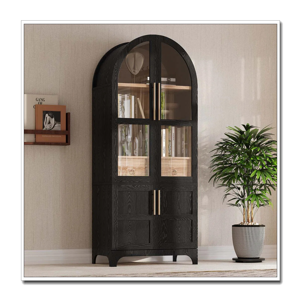 71" Tall Arched Kitchen Pantry Cabinet with Door Shelves | Wayfair North America