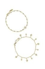 Crystal Starburst 18k Gold Plated Anklet Set of 2 | Ettika