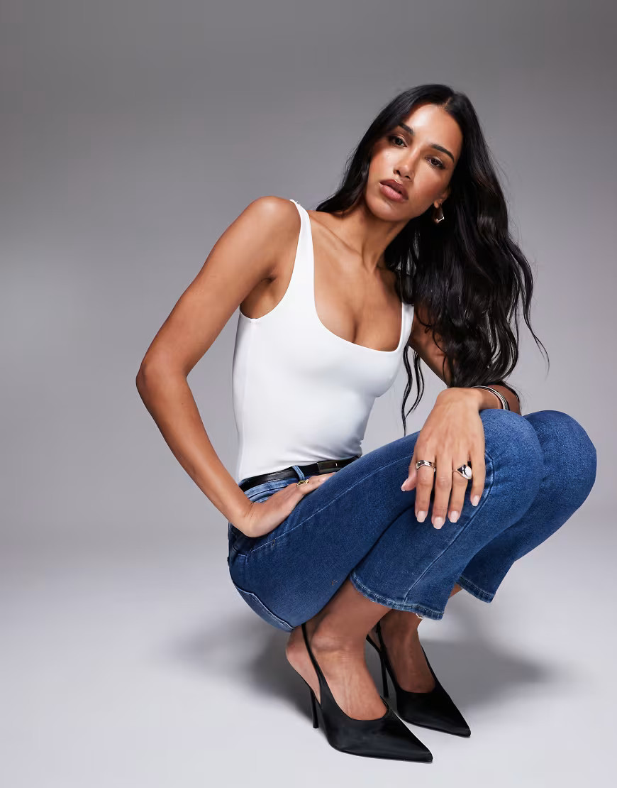 Good American sculpting modern tank bodysuit in white | ASOS (Global)