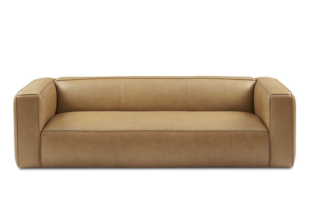 Mateo Leather Sofa, Caramel | Castlery | Castlery (AU)