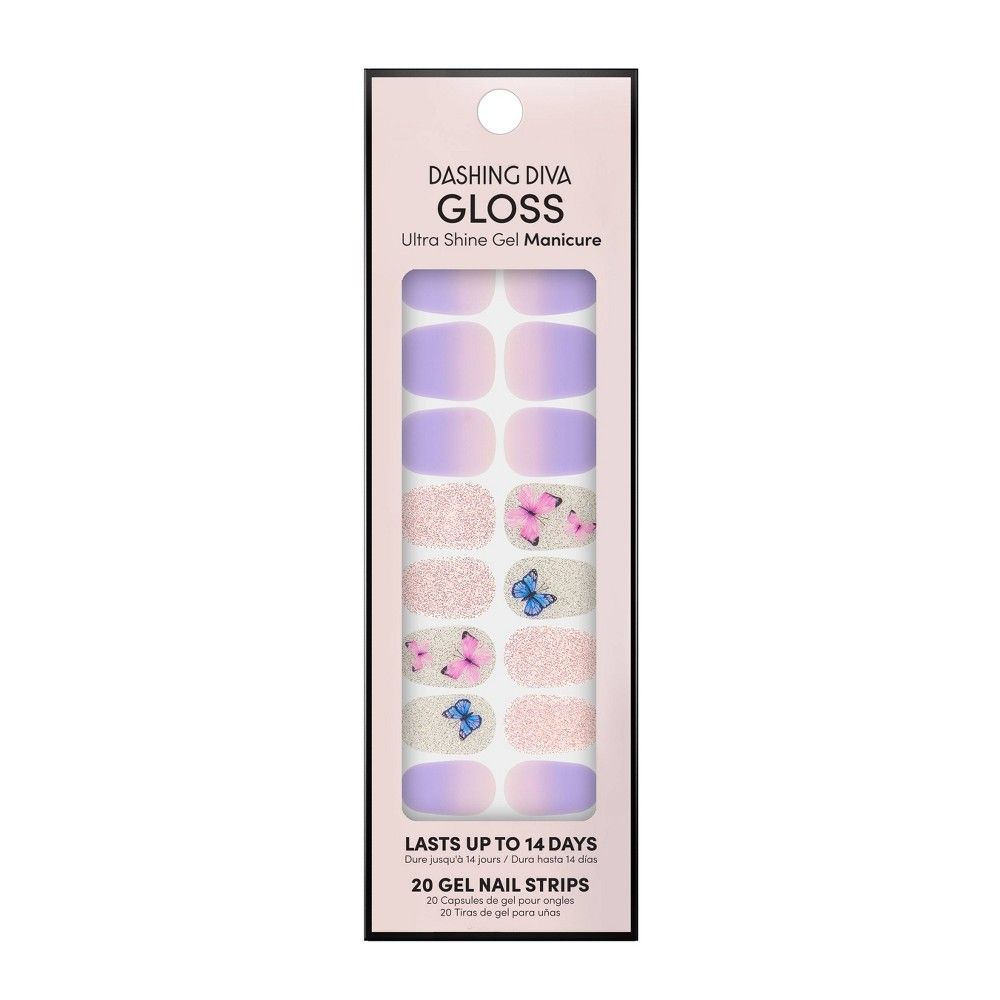 Dashing Diva Gloss Palette Nail Art Kit - Butterfly Effect Mini - 20pc | Target