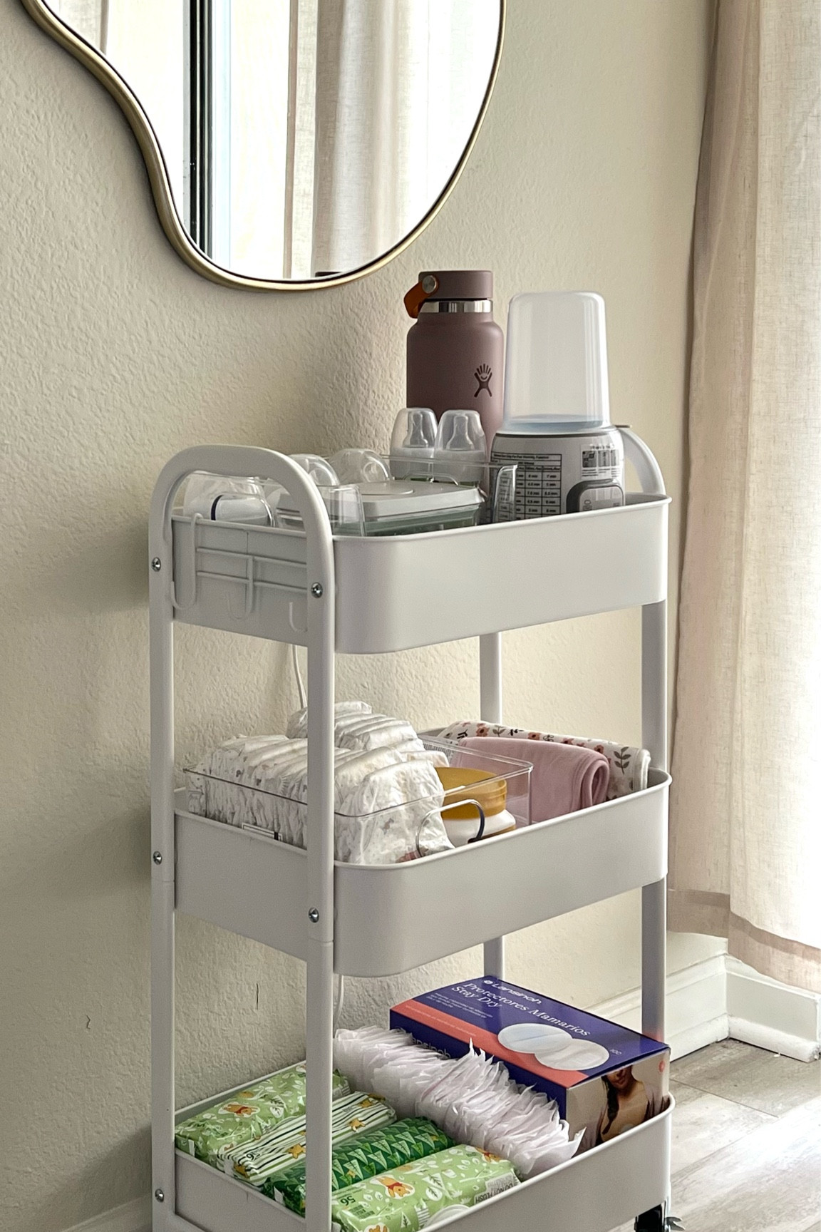 Bed side nursery cart that works for me ✨ 

#LTKHome #LTKFindsUnder100 #LTKBaby