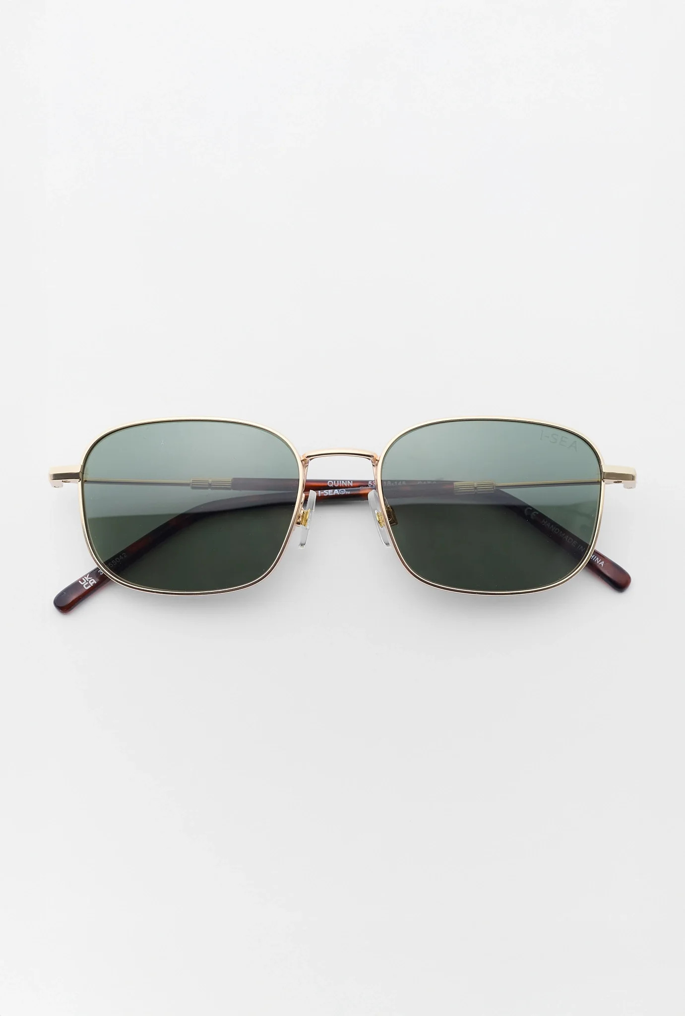 Quinn Gold Polarized Square Sunglasses | Avara