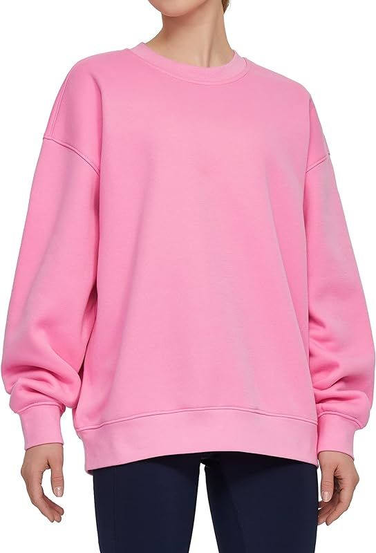 THE GYM PEOPLE Women's Fleece Crewneck Sweatshirt Loose fit Soft Oversized Pullover Sweatshirt | Amazon (US)