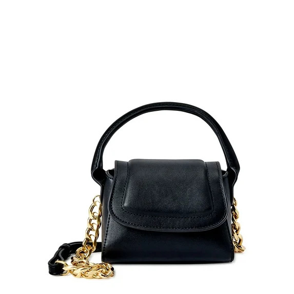 Scoop Women's Faux Leather Mini Structured Bag, Black - Walmart.com | Walmart (US)