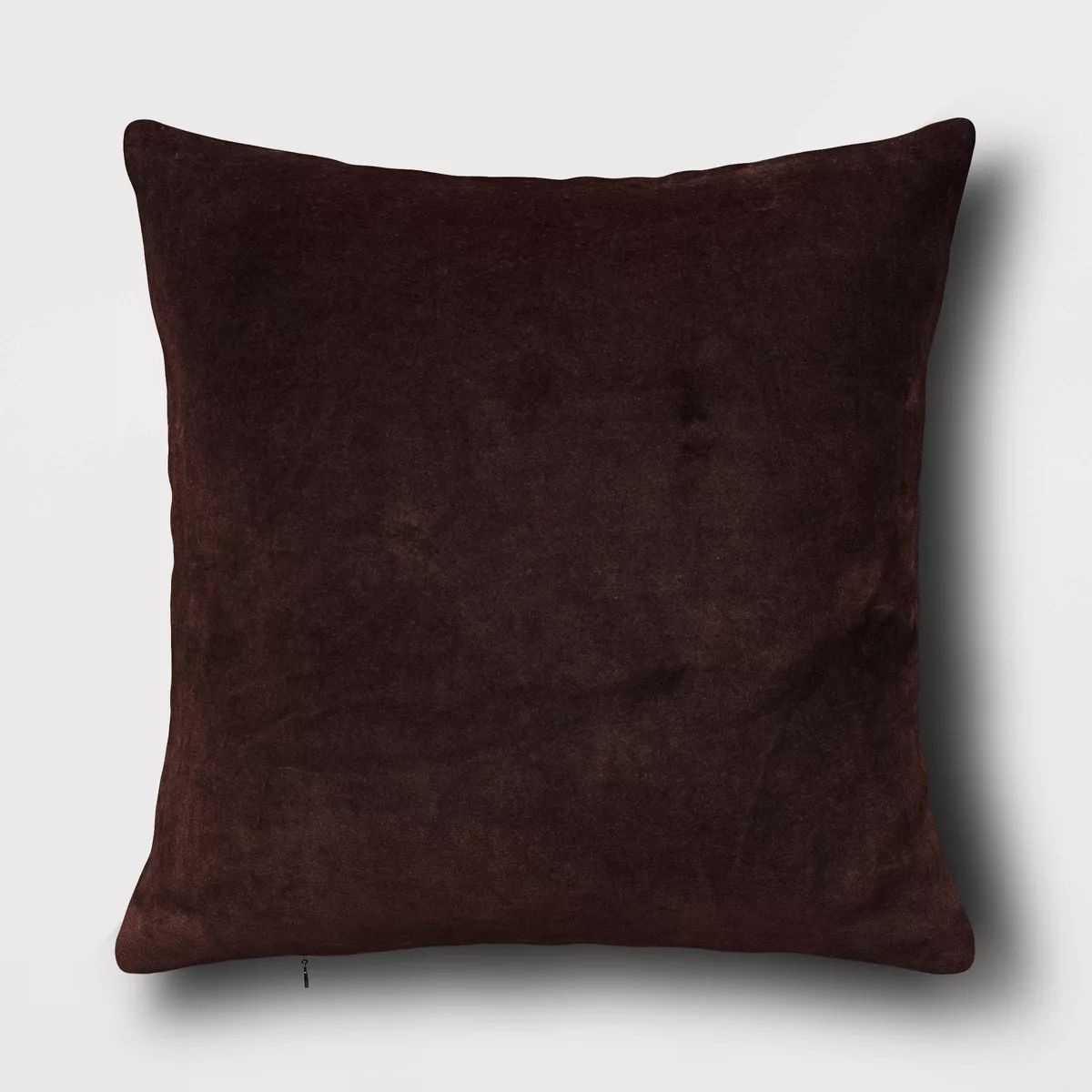 Washed Cotton Velvet Square Throw Pillow Dark Brown - Threshold™ | Target