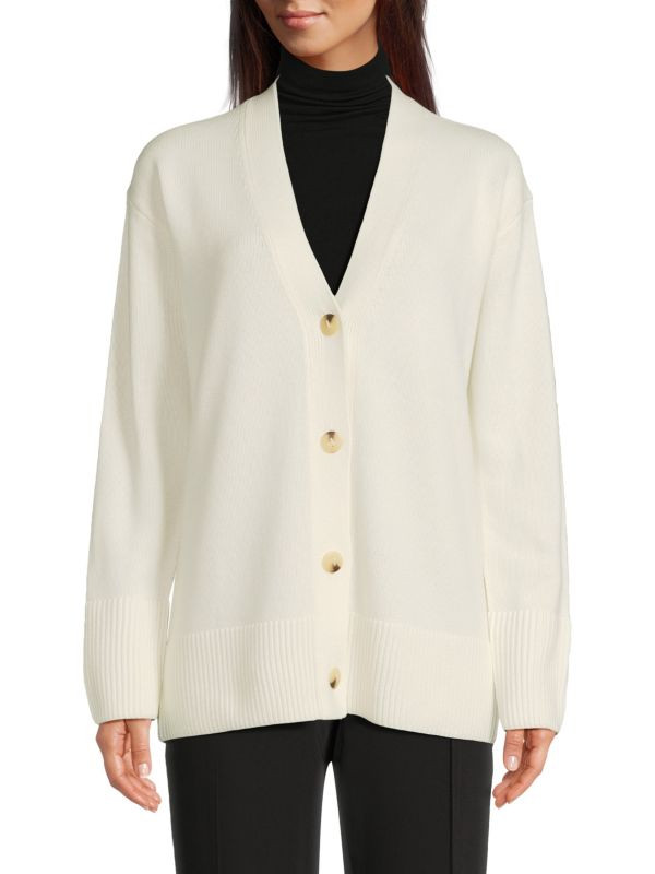Drop Shoulder Wool-Cotton Cardigan | Saks Fifth Avenue OFF 5TH