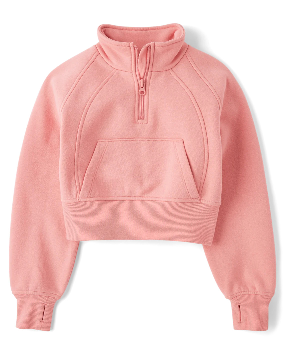 Girls Premium Fleece Quarter Zip Pullover - pink | The Children's Place