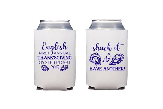 Oyster roast can cooler, Oyster roast party favor, Oyster roast theme, Oyster can cooler, Shuck i... | Etsy (US)