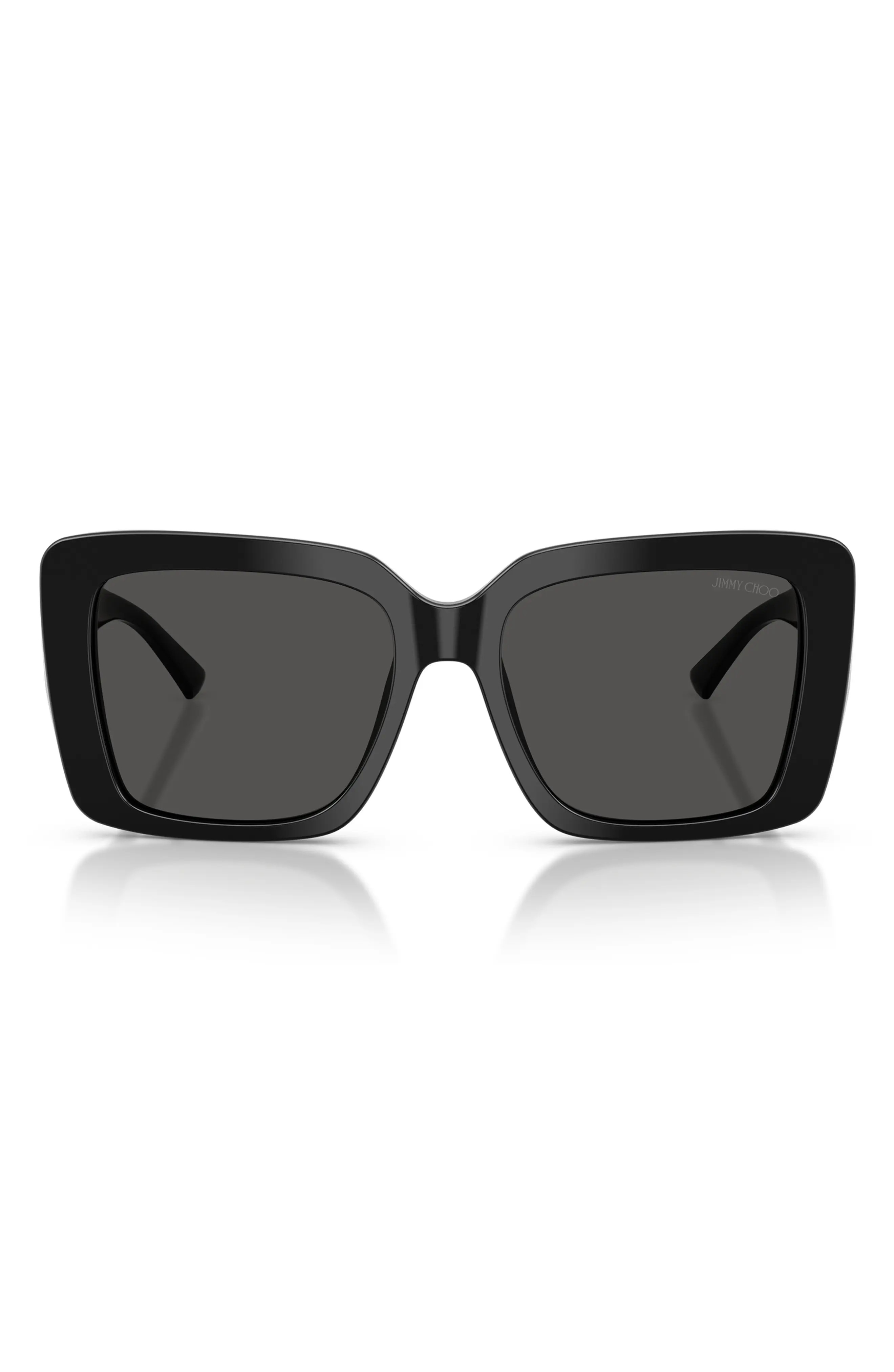 Jimmy Choo 54mm Square Sunglasses in Black/dark Grey at Nordstrom | Nordstrom