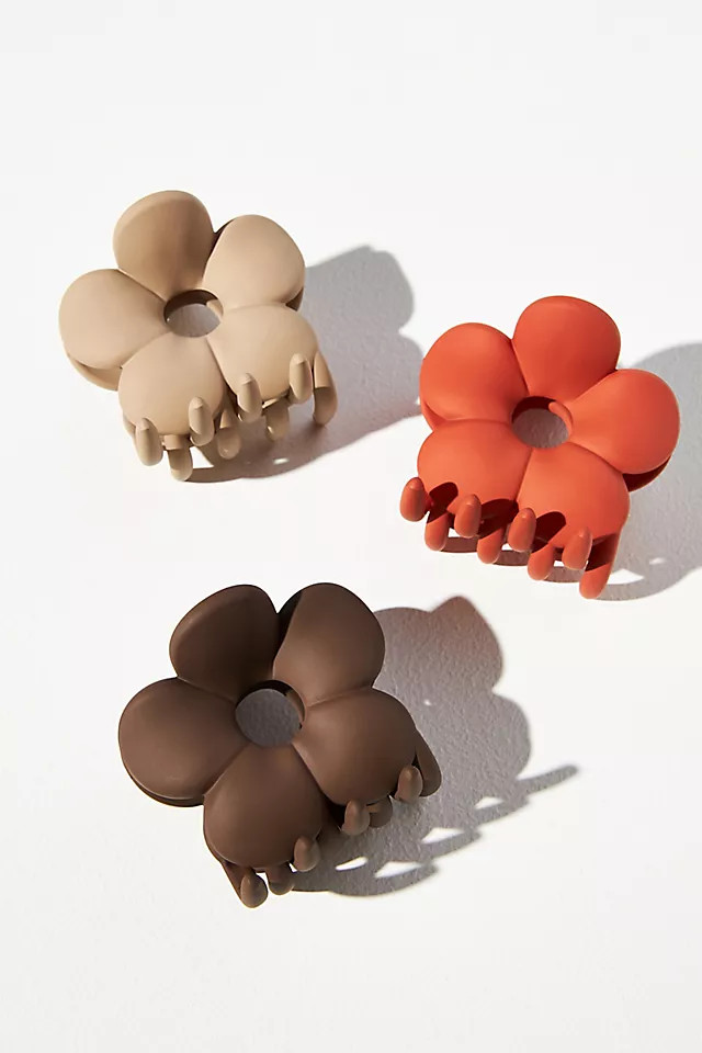 Mod Flower Matte Hair Clip Set | Anthropologie (US)