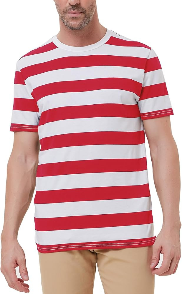 PJ Men's Crewneck Short Sleeve Striped T-Shirt | Amazon (US)