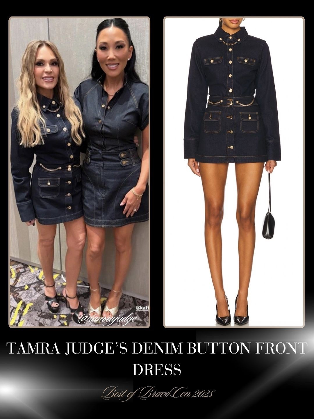 Tamra Judge’s Denim Button Front Dress 📸 = @tamrajudge 
