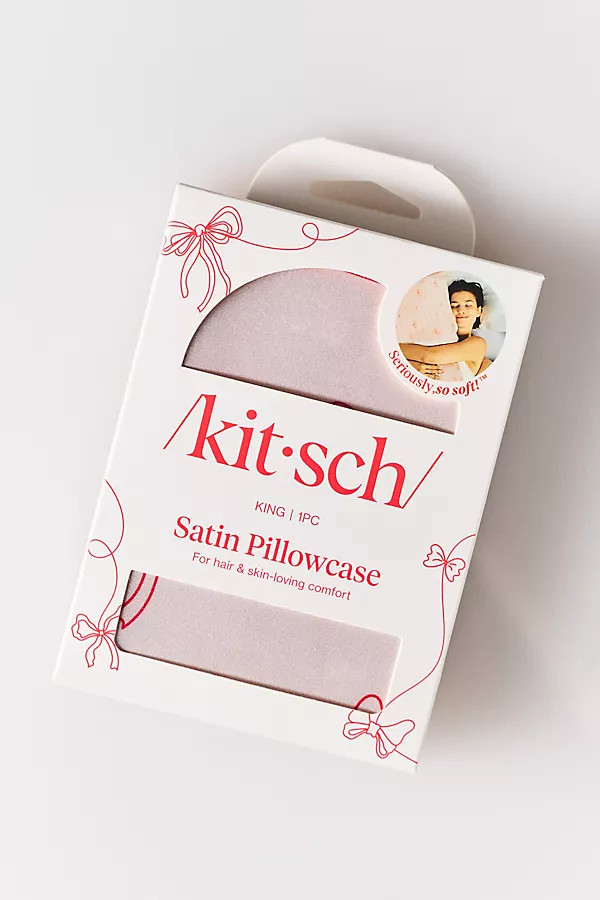 Striped Bows Satin King Pillowcase | Anthropologie (US)