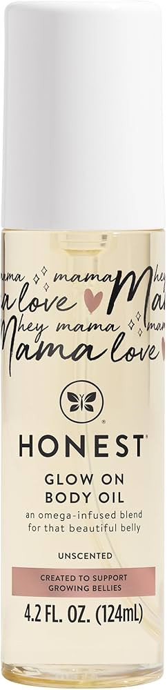 The Honest Company Honest Mama Hydrating and Soothing Glow On Body + Belly Oil | Plant-Based, Hyp... | Amazon (US)