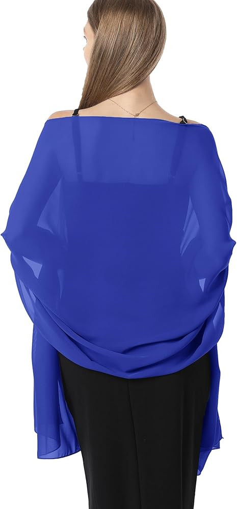 Chiffon Shawls and Wraps for Evening Dresses Women Elegant Soft Scarf Bridal Scarve Wedding Stole | Amazon (US)