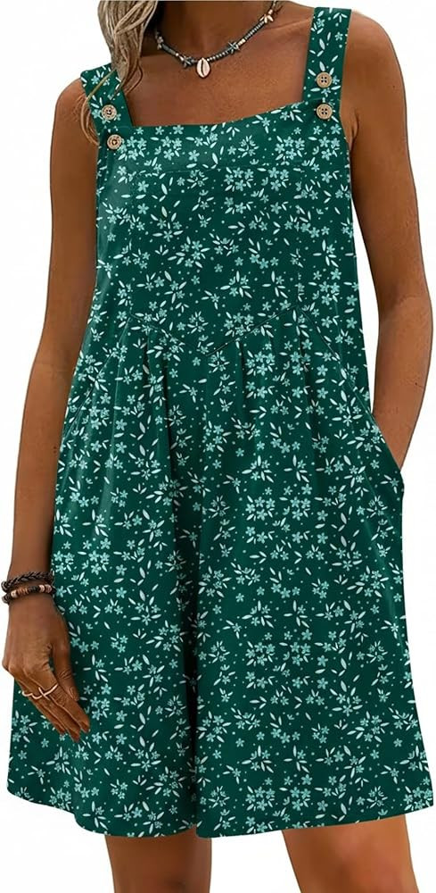 Ekouaer Womens Overalls Summer Rompers Sleeveless Short Jumpsuits Casual Beach Vacation Outfits w... | Amazon (US)