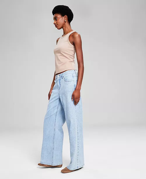 And Now This Women's Studded High-Rise Wide-Leg Jeans, Created for Macy's - Macy's | Macy's