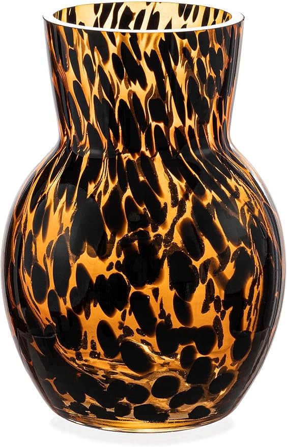 Black Speckled Pattern Glass Vase, Exquisitely Crafted Artistic Home Decor for Centerpieces, Idea... | Amazon (US)