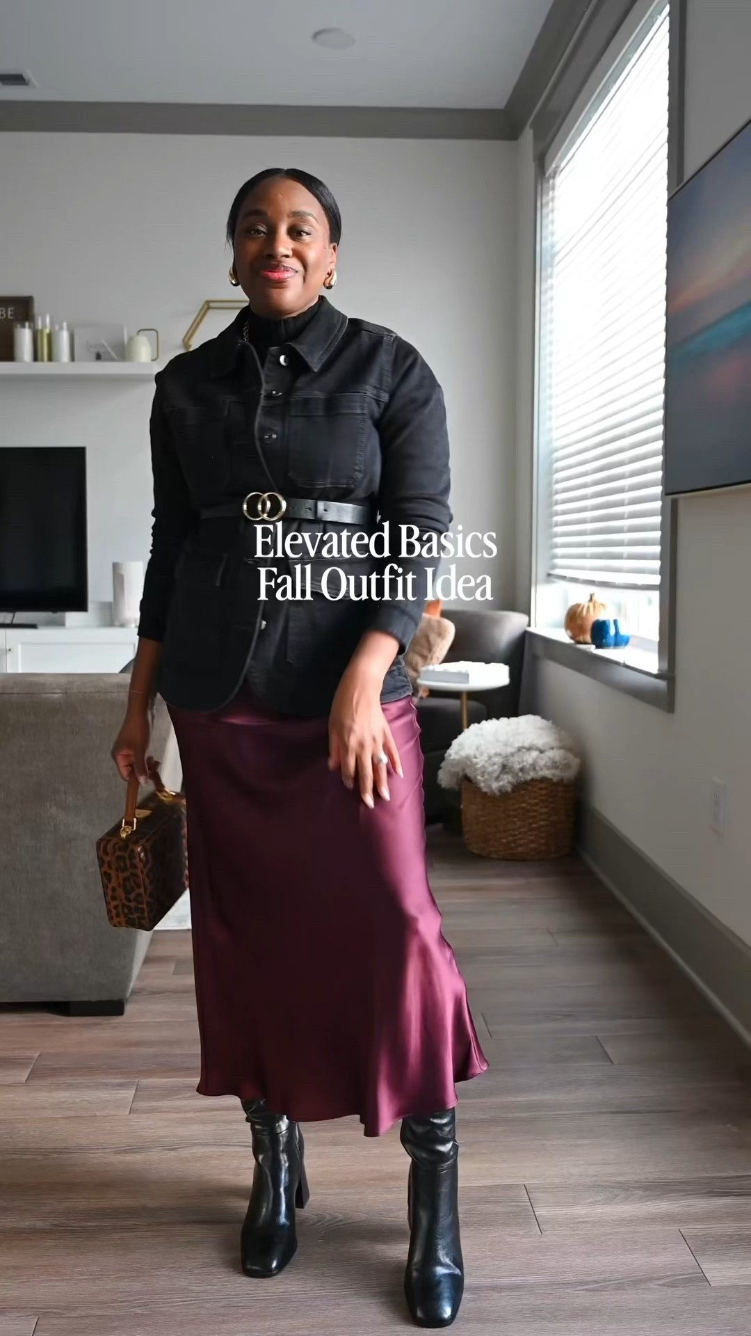 Elevated Fall Basics Outfit Idea 🖤 My bodysuit and skirt are both from Quince. 😍 Their Black Friday sale on select items is today! 👀 

#LTKSeasonal #LTKFindsUnder100