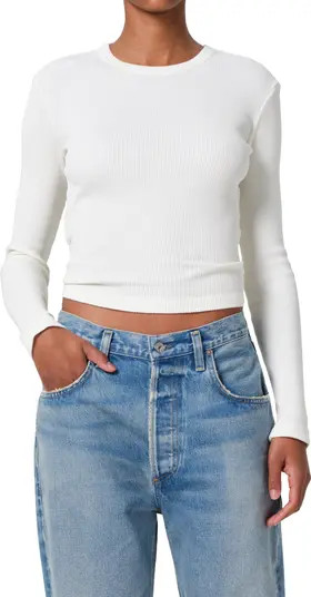 Pilar Long Sleeve Recycled Cotton Waffle Knit T-Shirt | Nordstrom