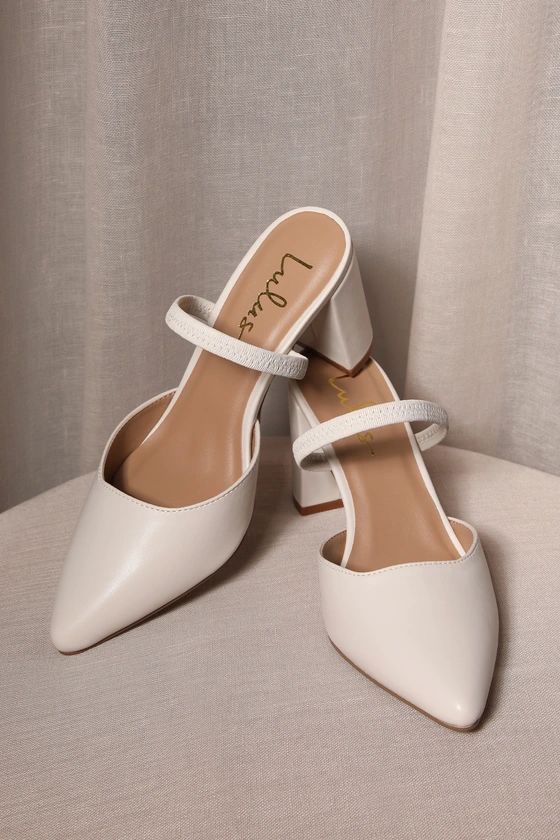 Maryna Off White Pointed-Toe Mules | Lulus