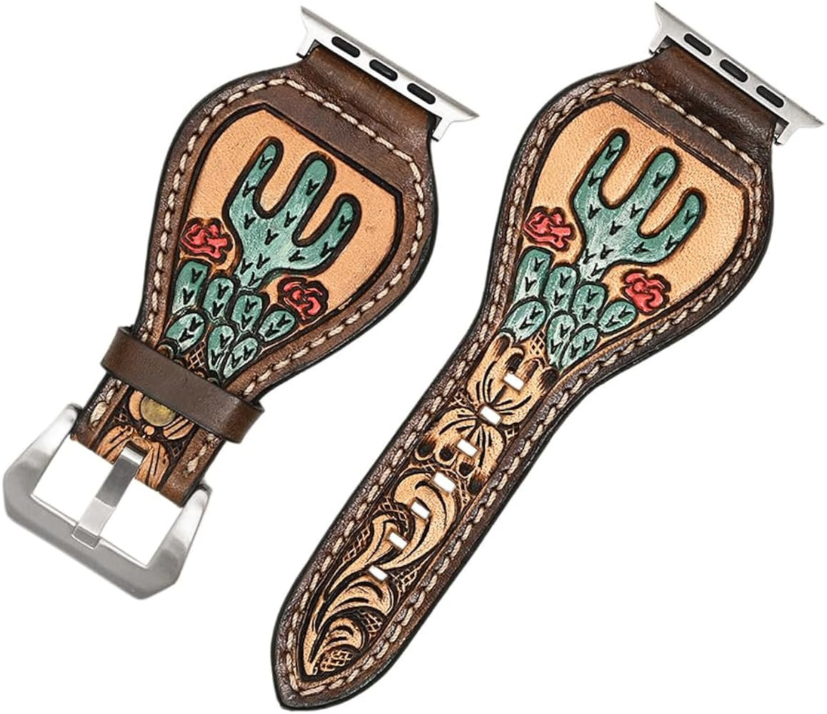 American Darling Beautifully Hand Tooled Genuine Leather I watch Strap Men and Women Unisex | Amazon (US)