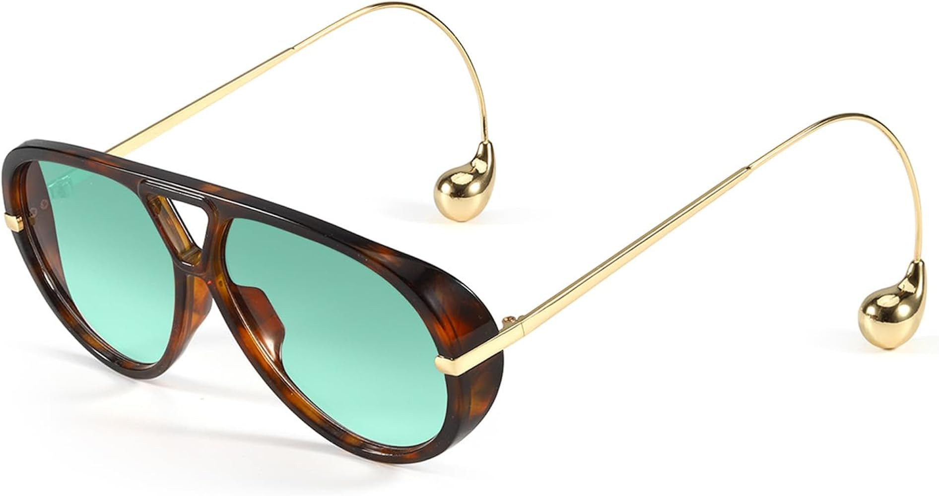 Oversized Aviator Sunglasses for Women With Earring Trendy Large Big Double Bridge 2025 Designer ... | Amazon (US)