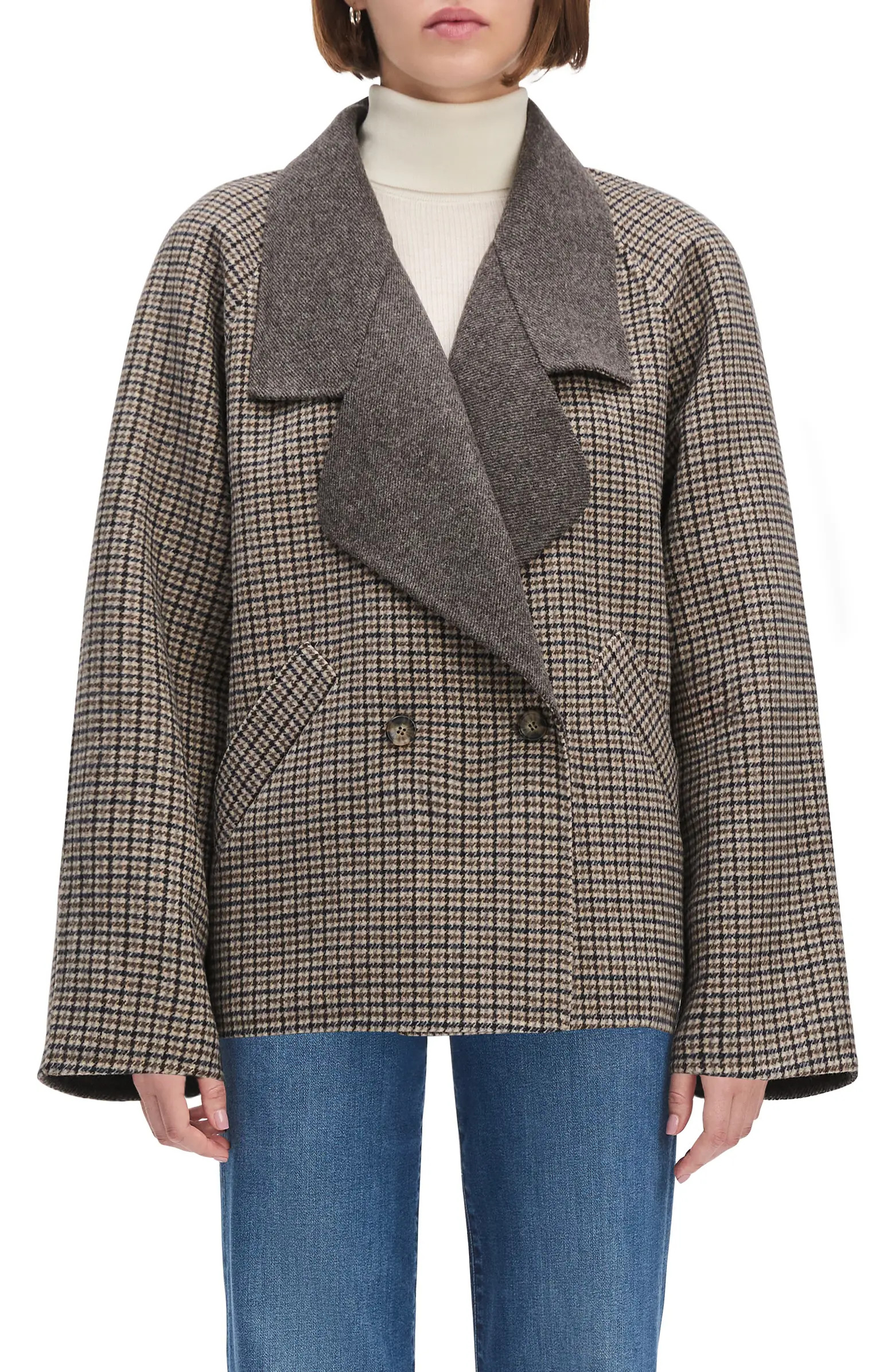 The Cameron Houndstooth Wool Blend Coat | Nordstrom