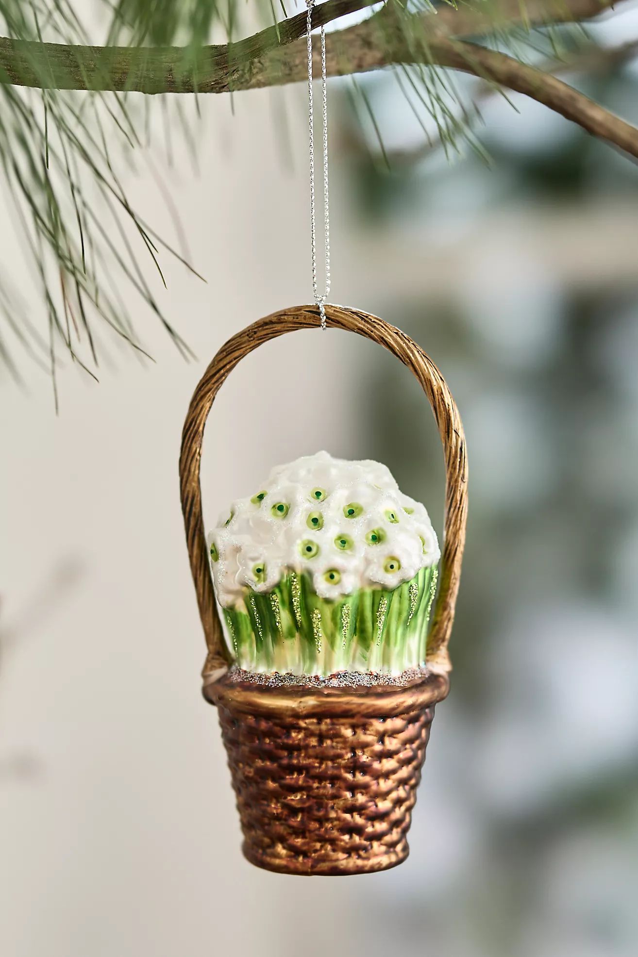 Basket of Paperwhites Glass Ornament | Anthropologie (US)