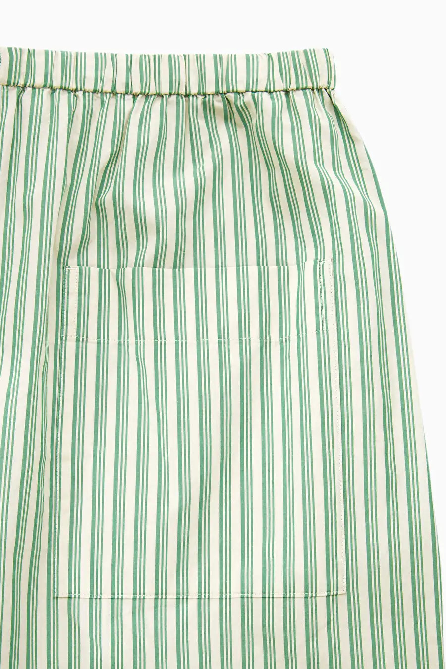 STRIPED WIDE-LEG POPLIN PAJAMA PANTS - GREEN / CREAM / STRIPED - Loungewear - COS | COS (US)