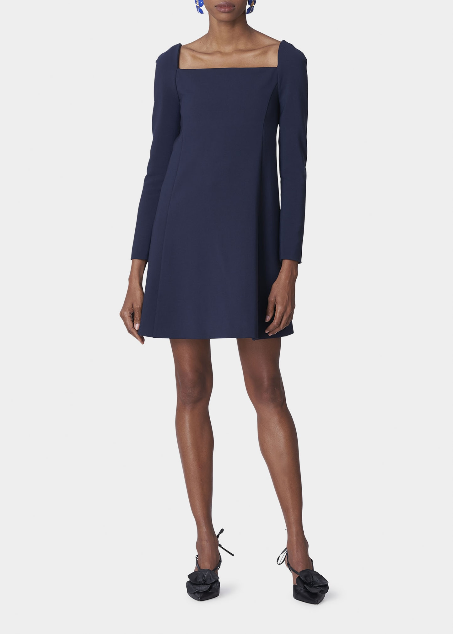 Carolina Herrera Cutout-Back Wool Mini Dress | Bergdorf Goodman