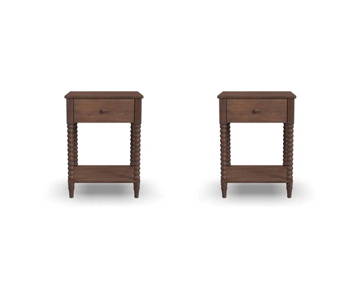 Godfree 1 - Drawer Spindle Nightstand (Set Of 2) | Wayfair North America