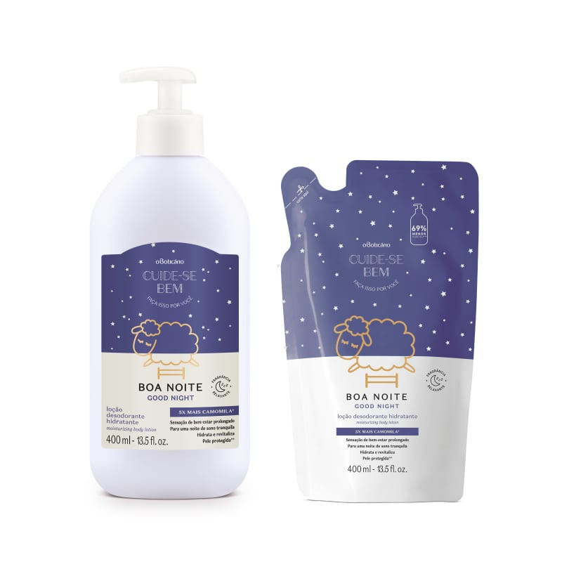 Combo Cuide-se Bem Boa Noite: Loção Desodorante Hidratante 400ml + Refil 400ml | oBoticario (BR)