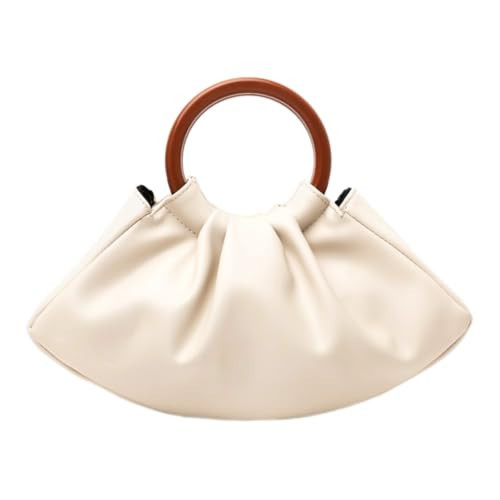 Women's Beige Clutch Handbags Ruched Small Handbag Nude Top Handle Cream Clutch Purse Dumpling Evening Bag | Amazon (US)