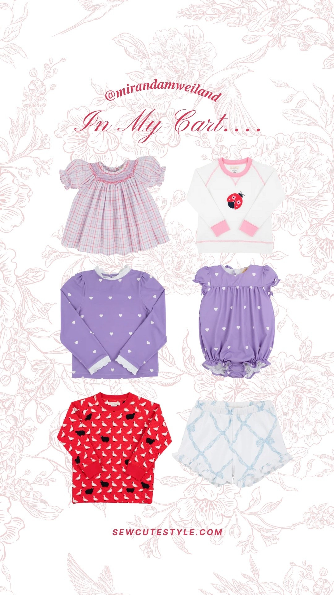 In My Cart: Baby & Toddler Spring Outfits 🌸
Sharing my favorite Beaufort and Bonnet baby clothes and toddler outfits for spring. These are classic, timeless pieces including smocked baby dresses, baby girl swimwear, and everyday play outfits.

I love these for baby girl outfits, spring transitional outfits, Easter outfits for babies, and comfortable yet cute toddler clothes. Soft fabrics, sweet prints, and perfect for gifting or seasonal wardrobe refresh.

#LTKFindsUnder50 #LTKBaby #LTKKids