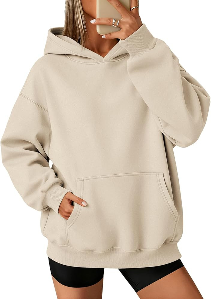 ATHMILE Sudaderas con capucha de gran tamaño para mujer, sudaderas de forro polar, suéteres de ... | Amazon (US)