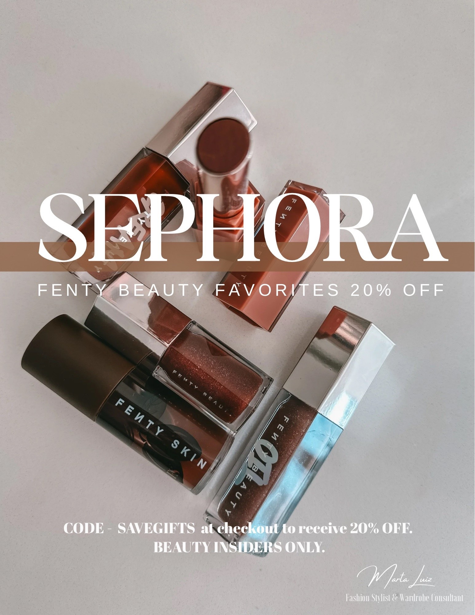 Sephora Savings Event for beauty insiders only. #sephorahaul #fentybeauty #sephorasale

All Sephora Collection 30% off
Beauty Insiders members 20% off. 
Promotion Code: SaveGifts - one-time use. 

#LTKGiftGuide #LTKSaleAlert #LTKHoliday