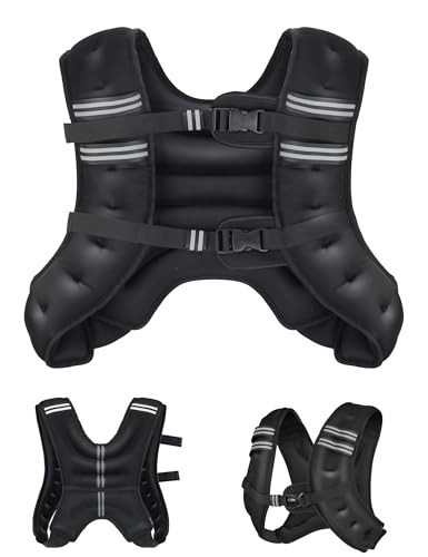 Henkelion Weighted Vest Weight Vest for Men Women Kids Weights Included, Body Weight Vests Adjustable for Running, Training Workout, Jogging, Walking (Black, 30 lbs) | Amazon (US)