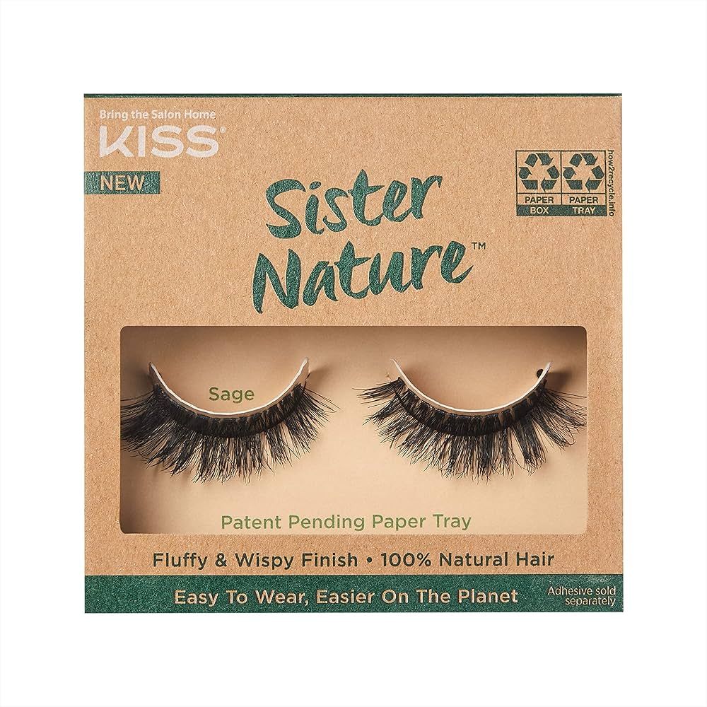 Lashes Sister Nature False Eyelashes, Easy to Wear & Easier on the Planet, 100% Natural Hair, Wispy  | Amazon (US)