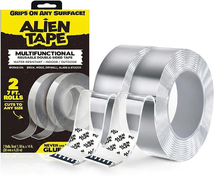 ALIEN TAPE Heavy Duty Double Sided Tape, Nano Tape, Feet Clear Adhesive Tape for Poster Photo Wal... | Amazon (US)