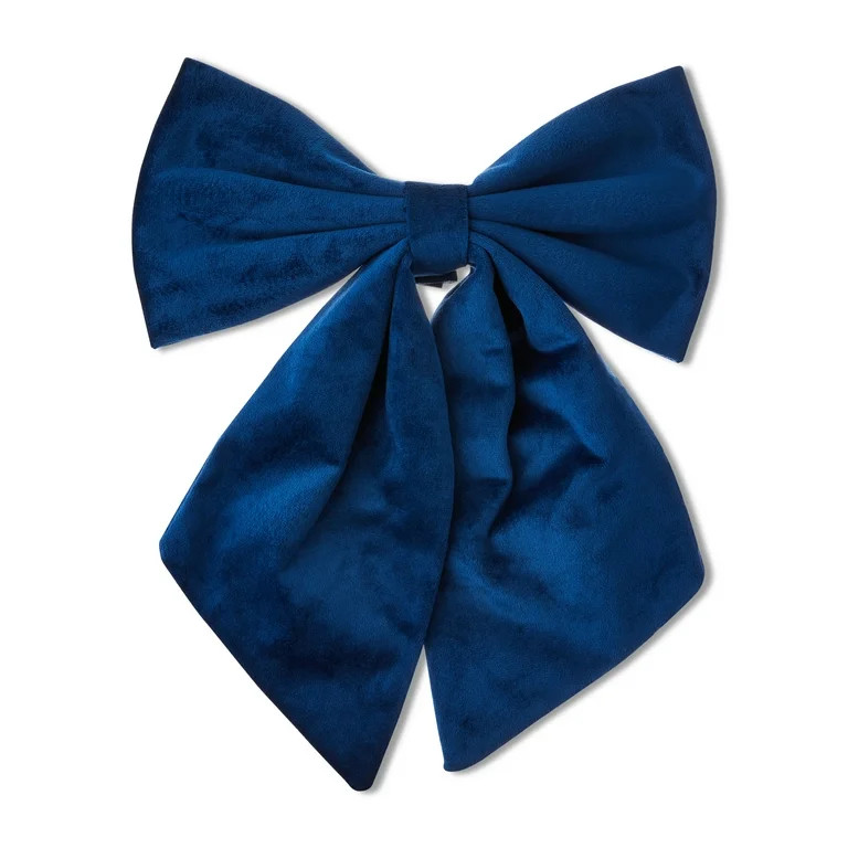 Blue Velvet Puffy Decorative Christmas Bow, 11", by Holiday Time | Walmart (US)