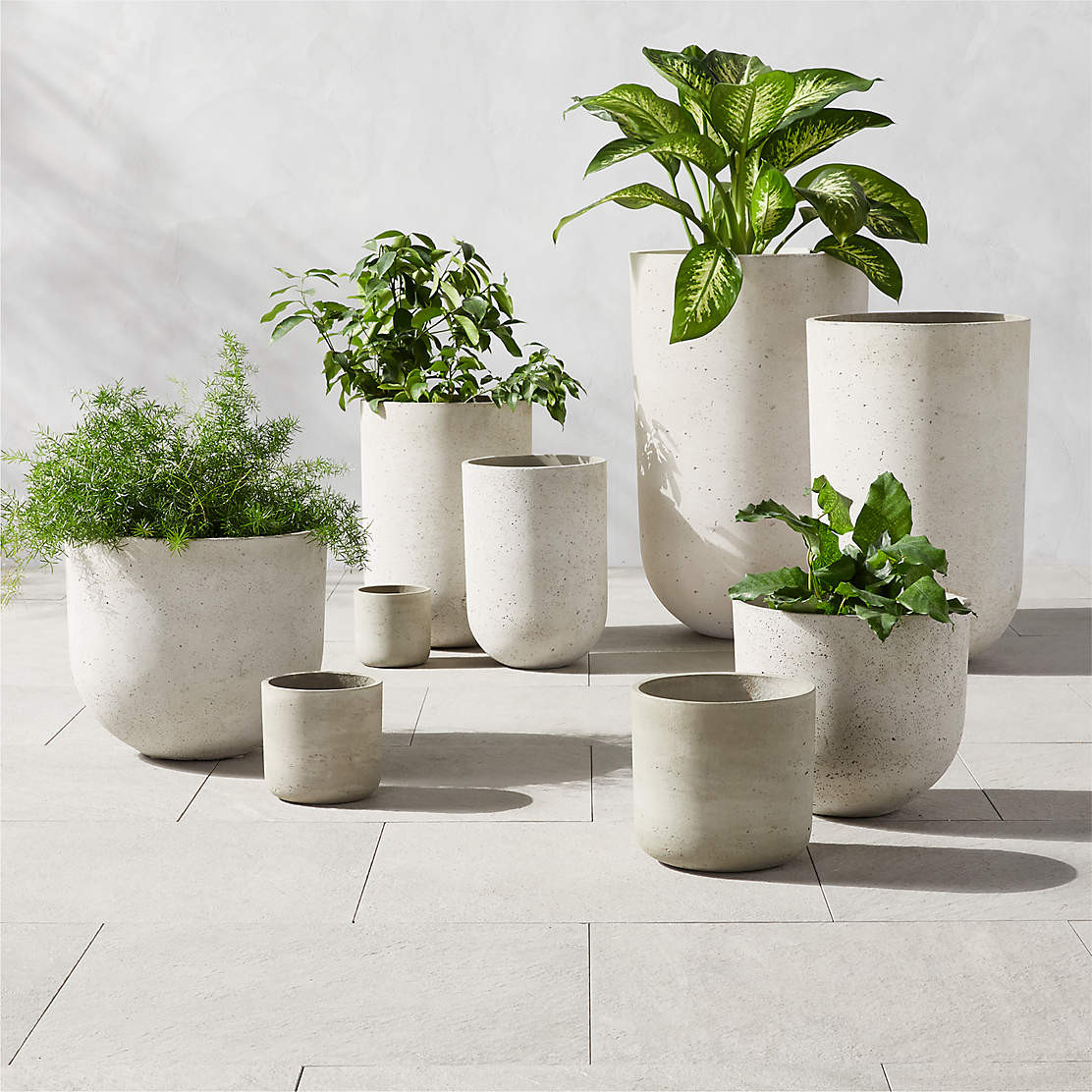Seminyak Modern Grey Cement Outdoor Planter Large + Reviews | CB2 | CB2