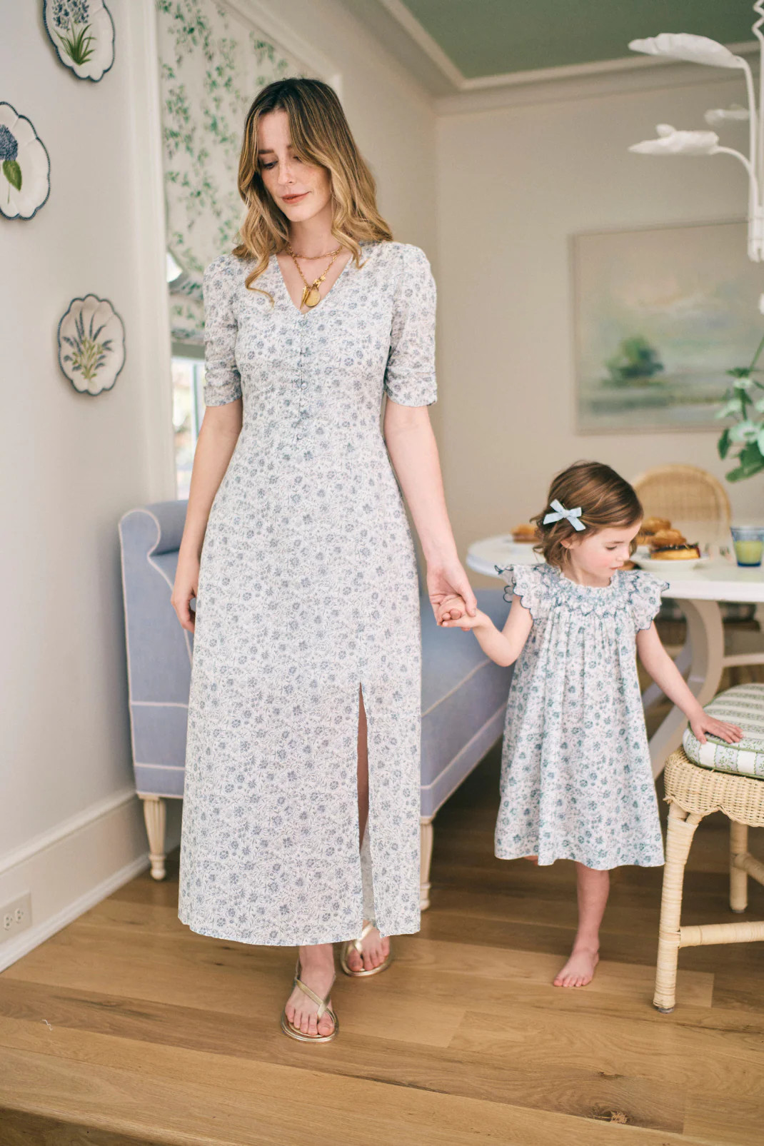 Floral Blues Mother & Daughter Set | Baybala