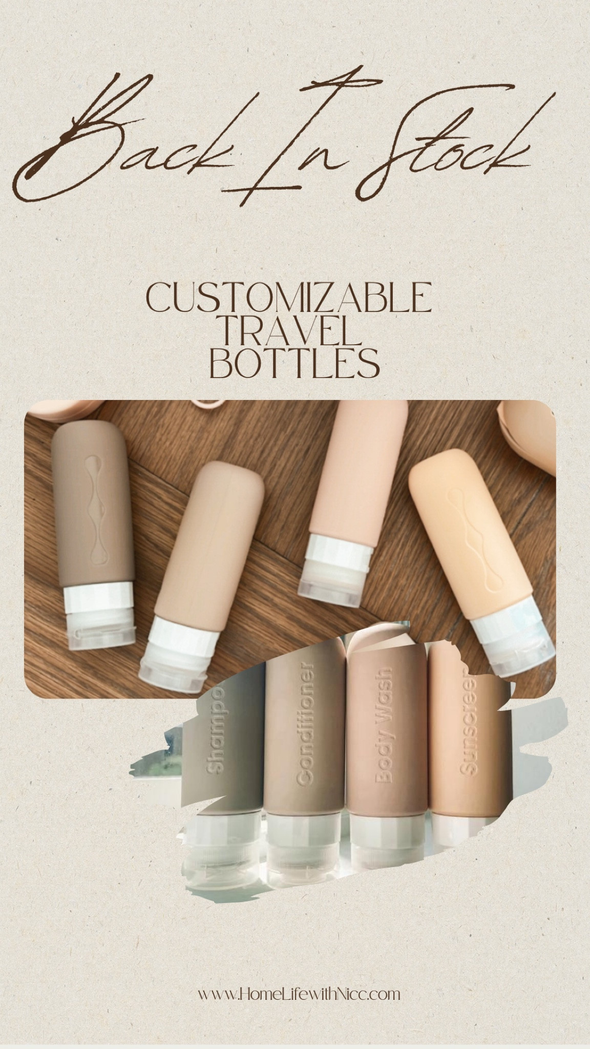 My customizable silicon travel bottles are back in stock! Run!! 
.
#travel #etsyfind #travelfind 

#LTKunder50 #LTKtravel #LTKFind