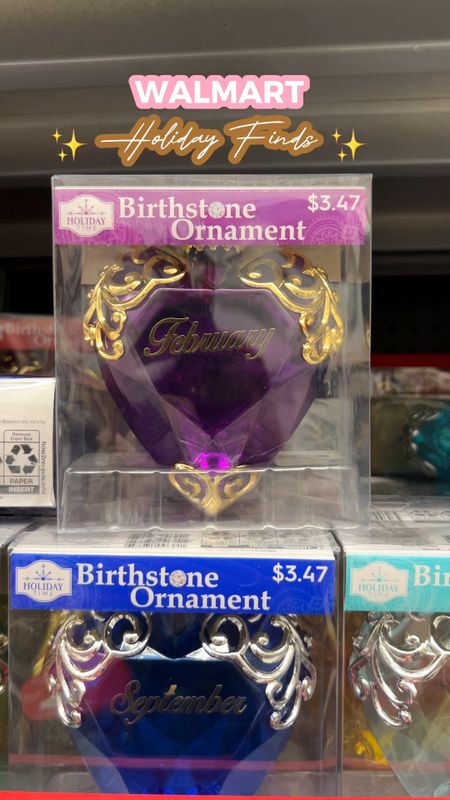 Walmart has beautiful heart shaped birthstone Christmas ornaments out right now for $3.47 😍🎄✨.

Each birthstone ornament has the month written on front in gold foil, script, and on the back a couple of nice affirmations for people born in those month 🗓️.

I got the Amerthyst for my birth month (February 💜) and it says Peace & Serenity on the back ✨.

#LTKHoliday #LTKVideo #LTKGiftGuide