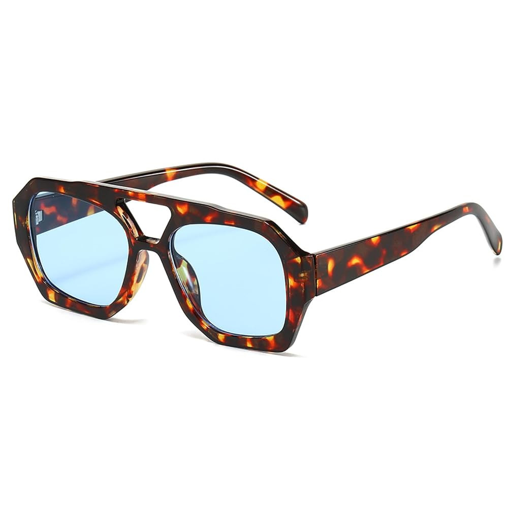 CIKJUK Sonnenbrille Damen Herren Retro - Pilotenbrille Eckig Piloten Gläser Vintage 70er Brille ... | Amazon (DE)